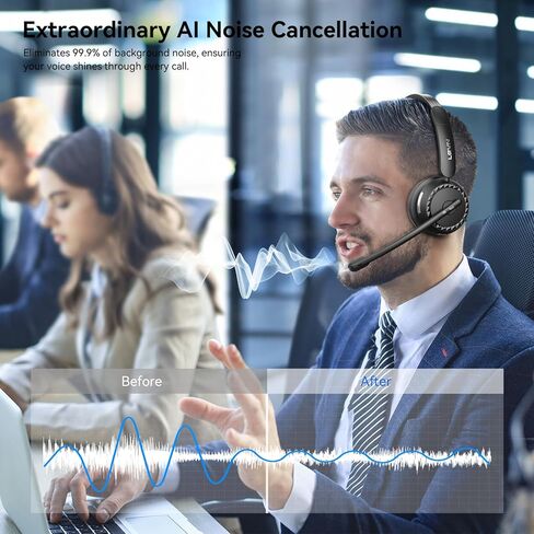 LEVN Headset with Mic, USB Headset with Microphone for PC, Headset with Microphone for Pc with Noise Canceling Microphone for Laptop, USB Headset for Work from Home/Call Center/Open Office in Saudi Arabia