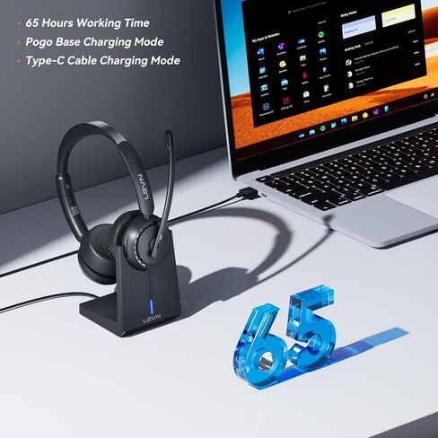 LEVN Headset with Mic, USB Headset with Microphone for PC, Headset with Microphone for Pc with Noise Canceling Microphone for Laptop, USB Headset for Work from Home/Call Center/Open Office in Saudi Arabia