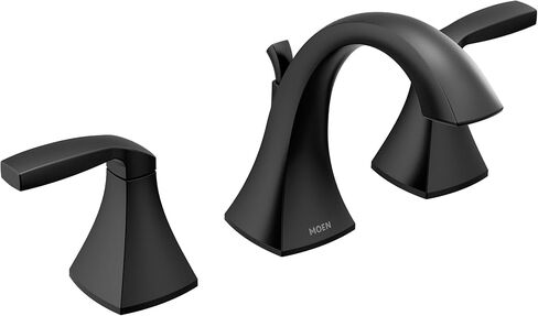 Moen Voss Matte Black Two-Handle Widespread Bathroom Faucet Trim Kit, Valve Included, TV6905BL in Saudi Arabia