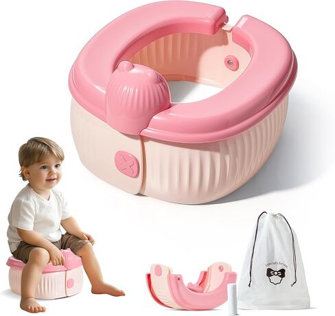 Travel Potty for Toddlers, Portable Travel Foldable Training Toilet Potty for Kids Boys Girls Emergency Toilets for Outdoor Car Camping with Storage Bag in Saudi Arabia