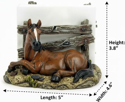 Comfy Hour 5"x4.6" Brown Antique Vintage Horse Napkin Holder, Rustic Western Figurine Style Home Decor, Resin Stallion Statue Solo Unit for Farmhouse Kitchen Table in Saudi Arabia