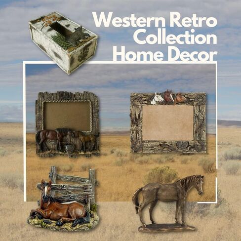 Comfy Hour 5"x4.6" Brown Antique Vintage Horse Napkin Holder, Rustic Western Figurine Style Home Decor, Resin Stallion Statue Solo Unit for Farmhouse Kitchen Table in Saudi Arabia