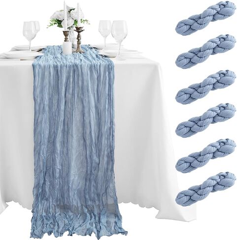 4 Pack 18x120 Inch Dusty Pink Cheesecloth Table Runner 10FT Long Cheese Cloth Boho Rustic Gauze Table Runner for Wedding Baby Shower Birthday Party Home Decor in Saudi Arabia
