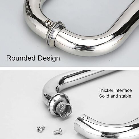 Commercial Front Door Handles,Stainless Steel Shower Glass Door Push Bar,Modern Barn Door Handle,Easy Installation (Size: 32.5cm (12 3/4") * 30cm) in Saudi Arabia