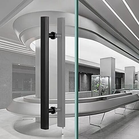 Glass Door Pull Handle for Commercial Office Entry Doors, Silver Rectangular Push Pull Barn Door Handle, Sizes 47 1/4" (120cm) and 35 1/2" (90cm) in Saudi Arabia
