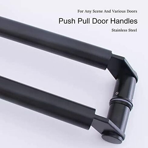 Stainless Steel Round Glass Door Handles, Double Sided Pull Handles for Entry Doors, Commercial Push Pull Bar for Barn Doors, Shower Doors (Dark Gray, 120cm) in Saudi Arabia