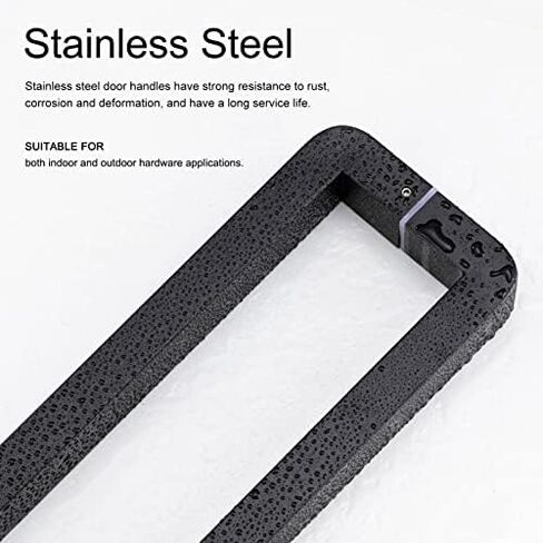 Industrial Door Grab Pull Handle Push Bar Heavy Duty Barn Door Hardware 52" Stainless Steel Handles for Entry Doors Gates Garages Commercial Quality Black Finish in Saudi Arabia