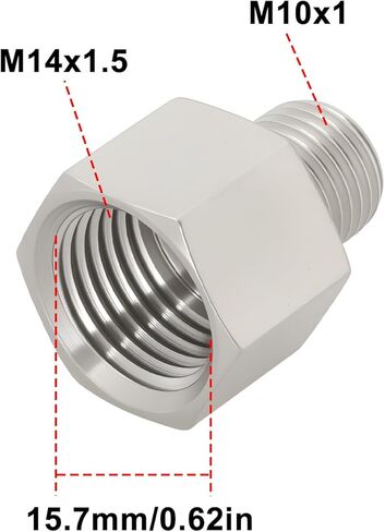 2 قطعة M14 x 1.5 أنثى إلى M10 x 1 محول خيط ذكر للوقود الهيدروليكي الهوائي in Saudi Arabia