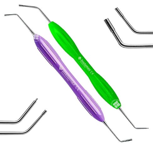مقياس أبعاد عمق الأسنان من INSTUMAX® RGS 1-2/3-4 لترميمها - أداة إعداد التاج من الفولاذ المقاوم للصدأ لأطباء الأسنان والطلاب - مقبض سيليكون (أخضر/أرجواني) in Saudi Arabia