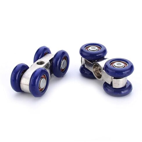 Light Sliding Door Roller 4 Wheels Home Room Wood Hanging Rail Track Pulley Bear 30KG 1Pcs in Kuwait