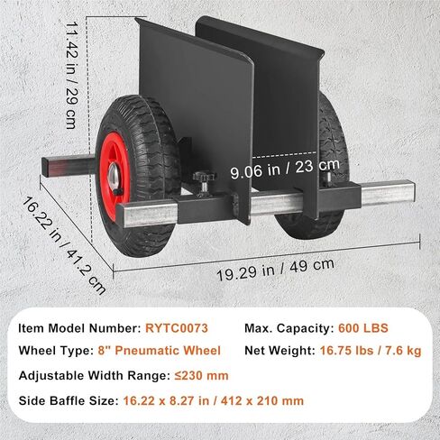 Heavy Duty Panel Slab Dolly Terrain Moving Cart Pneumatic Wheels Adjustable Clamp 1Pcs(6) in Saudi Arabia