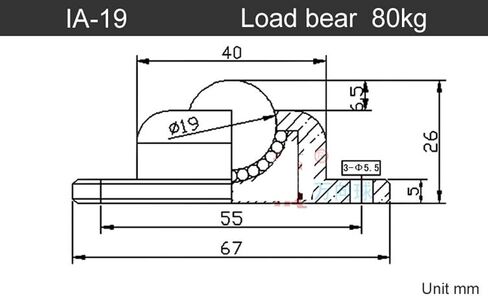 High Load IA Heavy Universal Ball/Wheel/casters Easy to Install Universal Bearing 360 Degrees Free Rotation 1Pcs(IA 25) in Saudi Arabia
