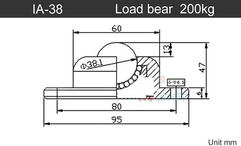 High Load IA Heavy Universal Ball/Wheel/casters Easy to Install Universal Bearing 360 Degrees Free Rotation 1Pcs(IA 25) in Saudi Arabia