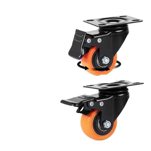 2/3/4/5/6-inch Swivel Plate Casters with Dual Locking PVC Caster Wheels 4Pcs(4 in) in Saudi Arabia