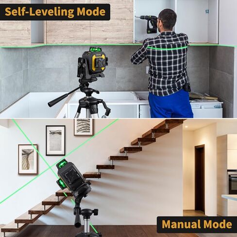 Firecore Laser Level 360 Self Leveling, 1/13" High Accuracy, Rechargeable Green Cross Line Laser for Construction and Picture Hanging, Outdoor Pulse Mode Up To 197ft, Hard Case Included in Saudi Arabia