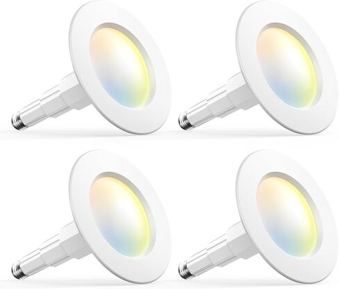 Amico 5/6 inch 5CCT LED Recessed Lighting 4 Pack, 12W=100W, 950LM Adjustable Can Lights, 2700K/3000K/4000K/5000K/6000K Selectable, Dimmable, IC & Damp Rated, Retrofit Installation - ETL & FCC in Saudi Arabia