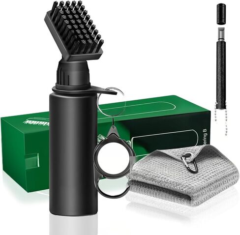 Golf Club Cleaner Brush Kit, Golf Groove Scrubber with Retractable Clip/Golf Groove Sharpener/Golf Towel/Brush Head, 4Oz Squeeze Bottle for Cleaning with Nylon Bristles, Golf Accessories for Men Women in Saudi Arabia