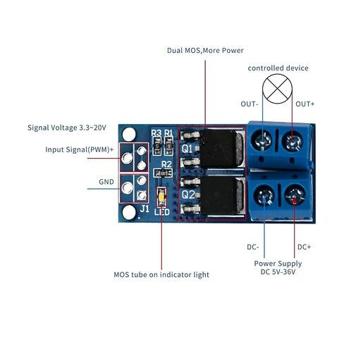 10Pcs 15A 400W MOSFET Trigger Switch Drive Module DC 5V-36V PWM Adjustment Electronic Switch Control Board in Saudi Arabia
