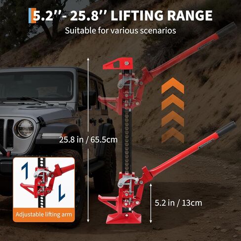 Farm Jack,33" Utility High Lift Farm Jack with Base, 7000 LBS Capacity Ratcheting Off Road Utility Jack,Adjustable Lifting Height 5.12-25.39" for Tractor, Truck, SUV, Bumper Lift in Saudi Arabia