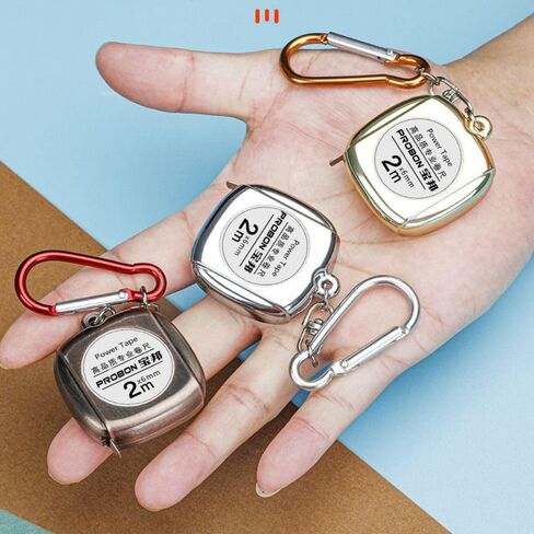 Portable Mini 2m/6.56ft Hot Pull Ruler Keychain Steel Tape Ruler Tape Easy Retractable Ruler Measure Tape(4) in Saudi Arabia