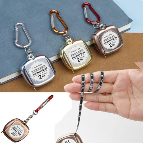 Portable Mini 2m/6.56ft Hot Pull Ruler Keychain Steel Tape Ruler Tape Easy Retractable Ruler Measure Tape(4) in Saudi Arabia