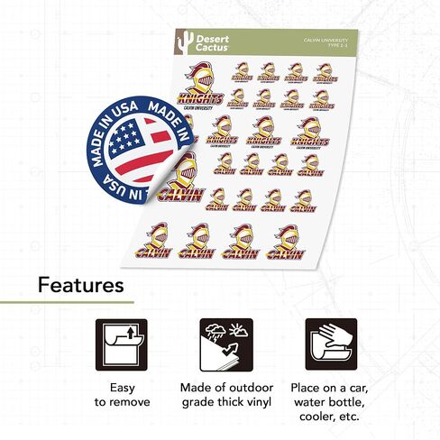 Desert Cactus Calvin University Sticker Knights Vinyl Decals Laptop Water Bottle Car Scrapbook Sheet T1 (Type 1-1) in Saudi Arabia