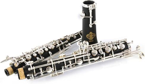 Rochix Oboe مستوى الطالب المبتدئ SH15 جسم خشبي مركب مطلي بالفضة نغمة C شبه أوتوماتيكية مع 1 قصب، 1 قطعة قماش للتنظيف، 1 مسحة المزمار، 1 مسند إبهام، 1 حافظة والمزيد in Kuwait