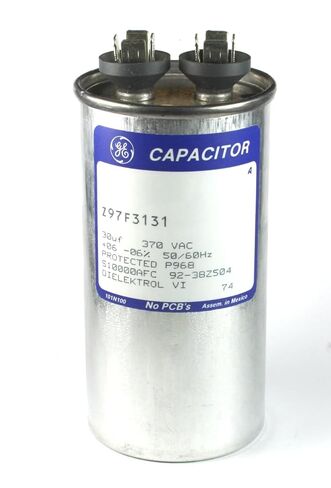 Motor Run Capacitor, 30uF 30mfd 370VAC, 4.5" Tall, 2" Diameter, Z97F3131, Compatible with GE in Saudi Arabia