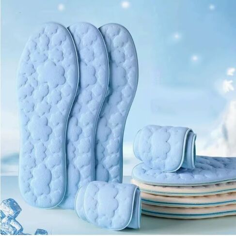 2 Pairs Cool Plantar Feet Insoles, Cloud Insole for Men & Women, Green Comfort Shoe Insert, Arch Support Insole in Hot Summer (Size 35-36) in Saudi Arabia