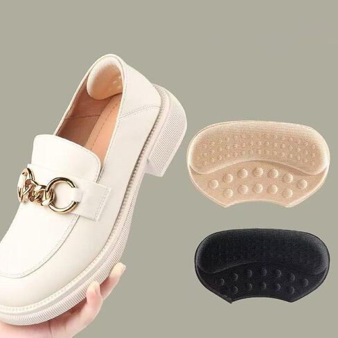 4 Pack Self-Adhesive Heel Cushions - Beige, Black & Brown Anti-Slip Blister Inserts, Hypoallergenic Polyester Pads for Shoes, Comfort & Protection in Saudi Arabia