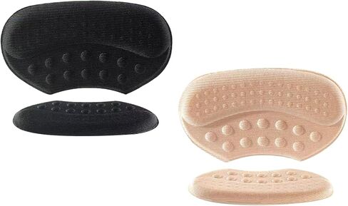 4 Pack Self-Adhesive Heel Cushions - Beige, Black & Brown Anti-Slip Blister Inserts, Hypoallergenic Polyester Pads for Shoes, Comfort & Protection in Saudi Arabia