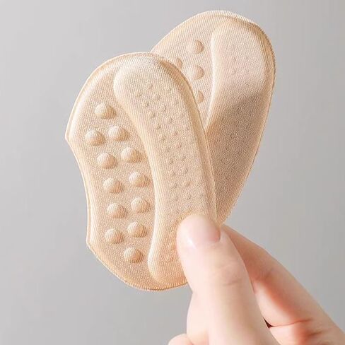 4 Pack Self-Adhesive Heel Cushions - Beige, Black & Brown Anti-Slip Blister Inserts, Hypoallergenic Polyester Pads for Shoes, Comfort & Protection in Saudi Arabia