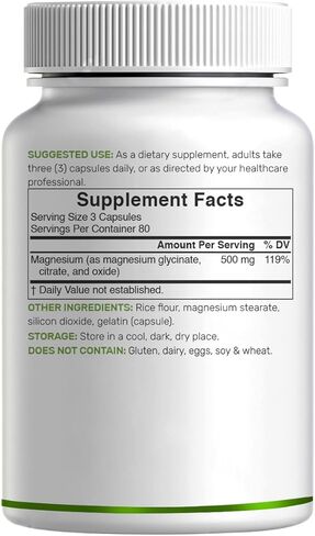 Magnesium Complex 1,000mg, 240 Capsules – Triple Magnesium Complex with Magnesium Glycinate, Citrate, Oxide – Mineral Supplements with Max Strength Elemental Forms + 100% Chelated & Purified in Saudi Arabia
