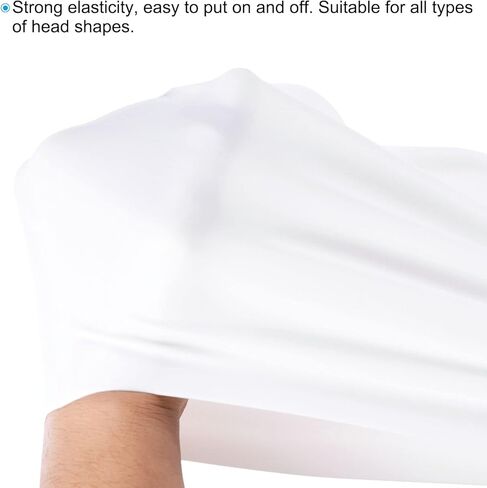 Silicone Swim Cap, Waterproof Swimming Hat Non-Slip Adult Swimming Caps for Women and Men Swim Training Racing, White in Saudi Arabia