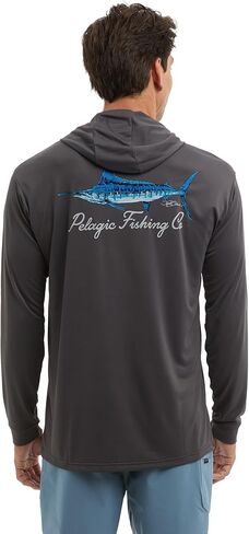 PELAGIC Apparel Men's Aquatek Goione Marlin Hooded Fishing Shirt in Saudi Arabia