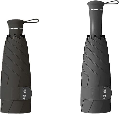 Mini Compact Umbrella travel folding umbrella with rain and sun, 6 ribs built-in hidden telescopic handle for women, compact and portable, UV protection, UPF 50 in Saudi Arabia