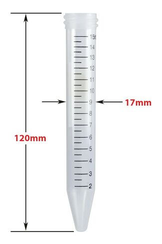أنبوب طرد مركزي من مادة البولي بروبيلين 6286 من Globe Scientific مع غطاء لولبي علوي مسطح أزرق مرفق، معقم، تخرج مطبوع، حزمة رف، سعة 15 مل (علبة بها 500) in Saudi Arabia