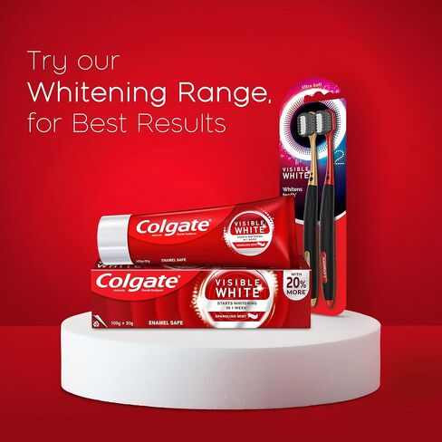 Colgate Visible White Dazzling White Toothpaste (1 Shade Whiter In 1 Week) with Sparkling Mint 100g - 1 Pack Buy Original Colgate Products Only E-Retails in Saudi Arabia