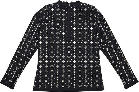 SwimZip Women's Long Sleeve Laser Cut Scallop Neck Zipper Rash Guard UPF 50+ in Saudi Arabia