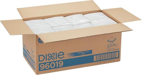 منديل مشروبات Dixie طبقة واحدة من GP PRO (جورجيا والمحيط الهادئ)، أبيض، 1/4 طي، 96019، 500 منديل في كل عبوة، 8 عبوات في كل علبة، 4000 قيراط in Saudi Arabia