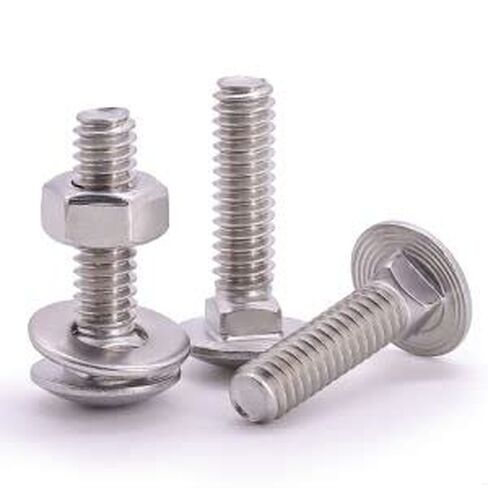 1/4-20 x 7/8" (12 Sets) Carriage Bolts Screws with Nuts and Washers Hardware Kits, 304 Stainless Steel 18-8, Round Head Carriage Bolts Sets, Square Neck, Fully Threaded in Saudi Arabia