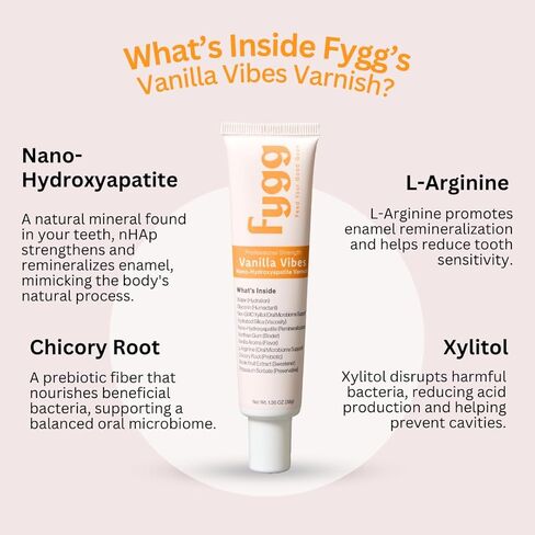 Fygg Nano-Hydroxyapatite Dental Varnish | Fluoride-Free Enamel Repair for Sensitive Teeth | Mild Mint Flavor, Suitable for Adults & Kids (1.36oz, Vanilla) in Saudi Arabia