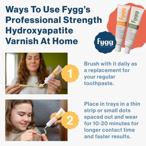 Fygg Nano-Hydroxyapatite Dental Varnish | Fluoride-Free Enamel Repair for Sensitive Teeth | Mild Mint Flavor, Suitable for Adults & Kids (1.36oz, Vanilla) in Saudi Arabia