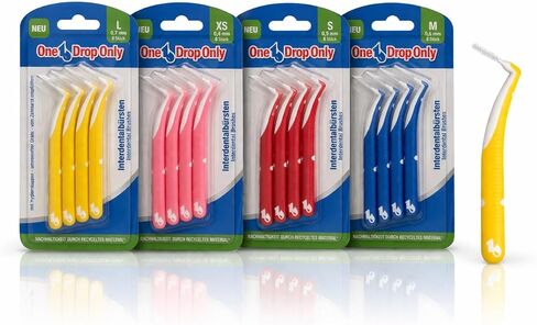 One Drop Only Interdental Brushes Set – 4 Sizes (XS, S, M, L) – 32 Brushes Total (4 x 8 pcs) – Flexible Dental Cleaning Brushes – Daily Oral Care – German Oral Care Brand in Saudi Arabia