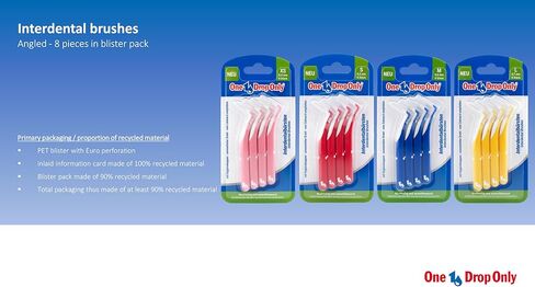 One Drop Only Interdental Brushes Set – 4 Sizes (XS, S, M, L) – 32 Brushes Total (4 x 8 pcs) – Flexible Dental Cleaning Brushes – Daily Oral Care – German Oral Care Brand in Saudi Arabia
