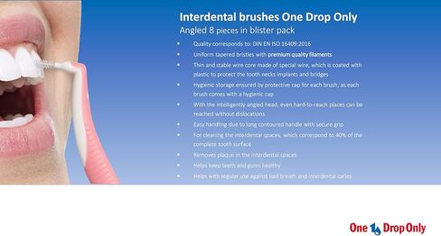 One Drop Only Interdental Brushes Set – 4 Sizes (XS, S, M, L) – 32 Brushes Total (4 x 8 pcs) – Flexible Dental Cleaning Brushes – Daily Oral Care – German Oral Care Brand in Saudi Arabia