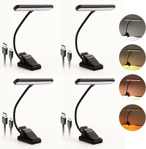 iGoober Music Stand Light Clip on Piano Lights, 28 LED Professional Musician Rechargeable Piano lamp, 4 Color x 3 Levels, Super Bright, Perfect for Piano, Keyboard, Orchestra, (White, Warm & Amber) in Saudi Arabia