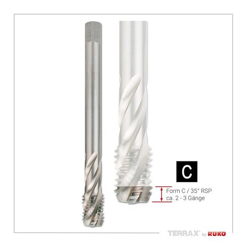 مجموعة صنبور الآلة Terrax من Ruko A245058ETX M DIN 371/376 Form C / 35° RSP HSSE-Co 5 في علبة بلاستيكية in Saudi Arabia