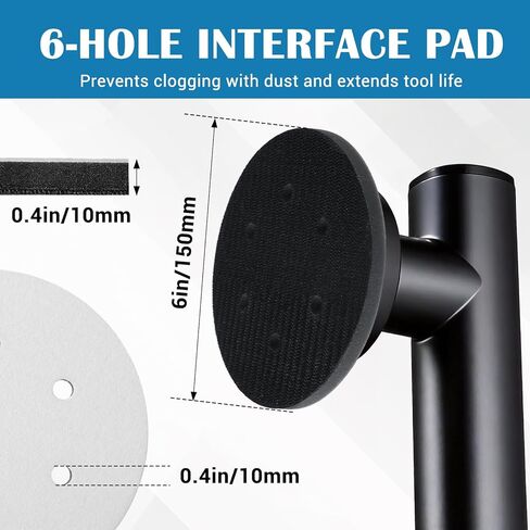 2Pcs Foam Sanding Pads 6 Inch, 6 Holes Hook and Loop Sponge Cushion, Professional Sponge Sanding Pads for Orbital Sander Polishing in Saudi Arabia