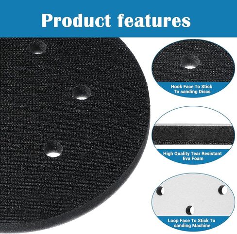 2Pcs Foam Sanding Pads 6 Inch, 6 Holes Hook and Loop Sponge Cushion, Professional Sponge Sanding Pads for Orbital Sander Polishing in Saudi Arabia